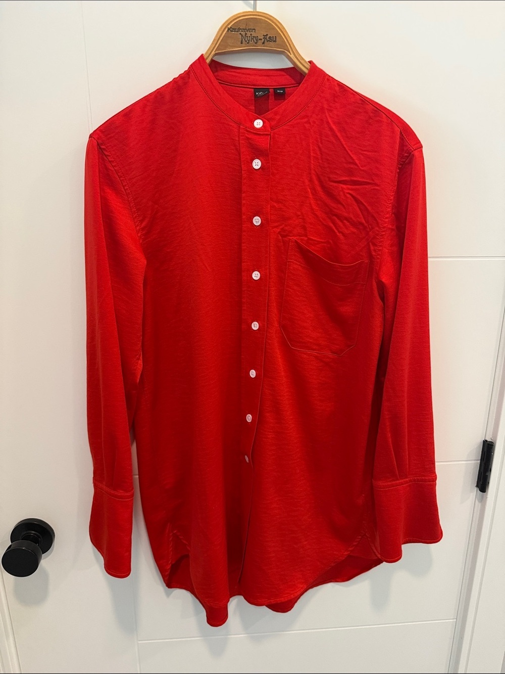 Icone by Simon’s Red Band Collar Button-Up Shirt